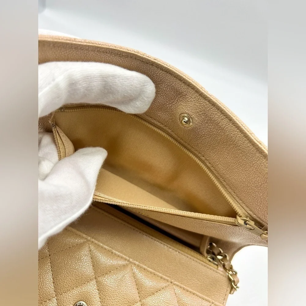 Chanel WOC 19S Iridescent Beige Caviar Leather with Gold Hardware 27xx